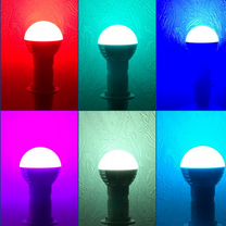 Лампа светодиодная RGB. (Е 14, Е 27) с пультом