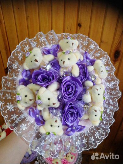 Букет из мягких игрушек подарок на 8 марта