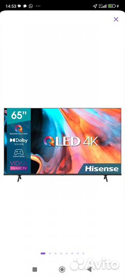 Телевизор hisense 65e7hq