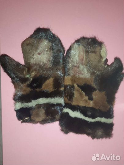 Варежки норковые женские