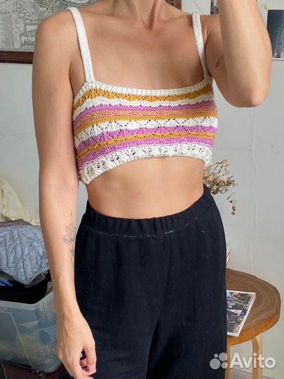 Вязаный топ pull bear винтаж