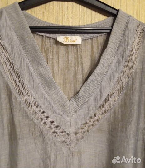 Блуза летняя лён большого разм. бренд Bisa Турция