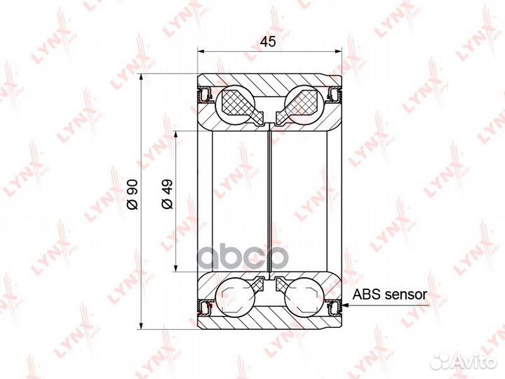 Подшипник ступицы передний lynxauto WB-1182 WB