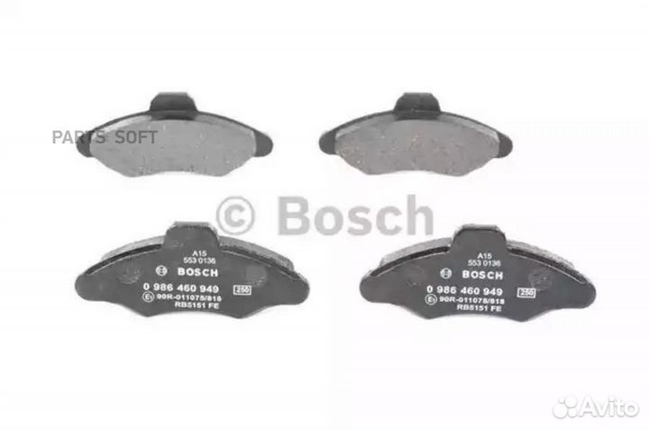 Bosch 0986460949 Колодки тормозные дисковые перед