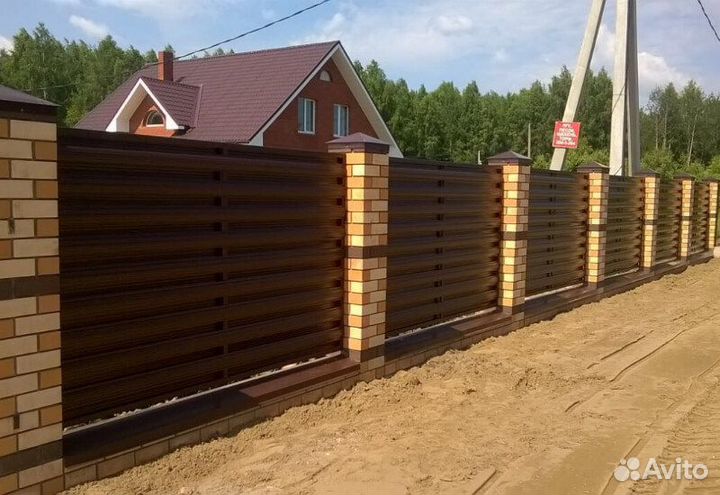 Забор евроштакетник/ Монтаж/ Установка