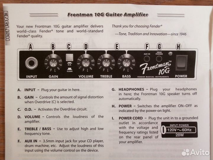 Гитарный комбоусилитель fender frontman 10G