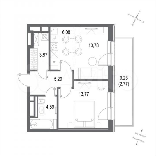 2-к. квартира, 47,2 м², 4/8 эт.