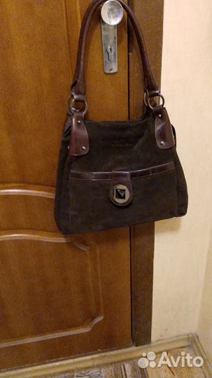 Сумка натуральная замша с кожей