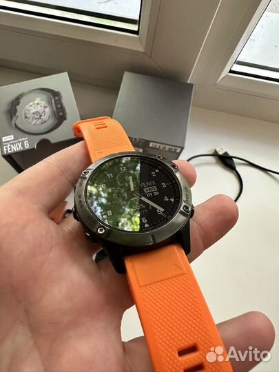 Смарт часы Garmin Fenix 6 sapphire полный комплект