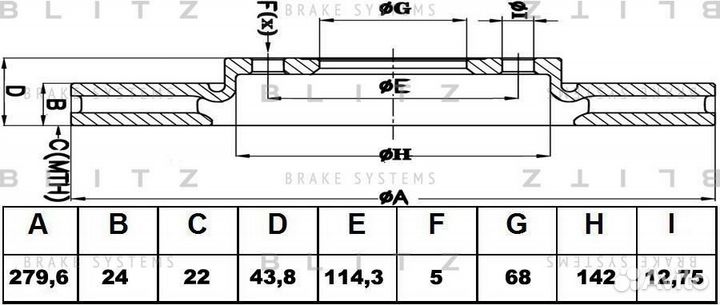 Blitz BS0342 Диск тормозной перед