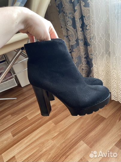 Ботильоны замшевые черные 38 38.5