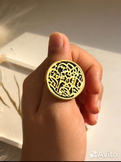 Кольцо из меди с напылением золота 21к