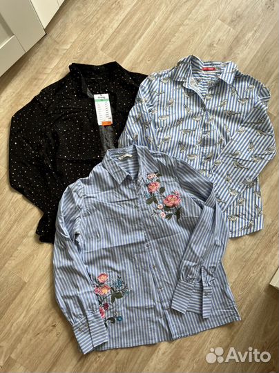 Рубашка школьная пакетом для девочки