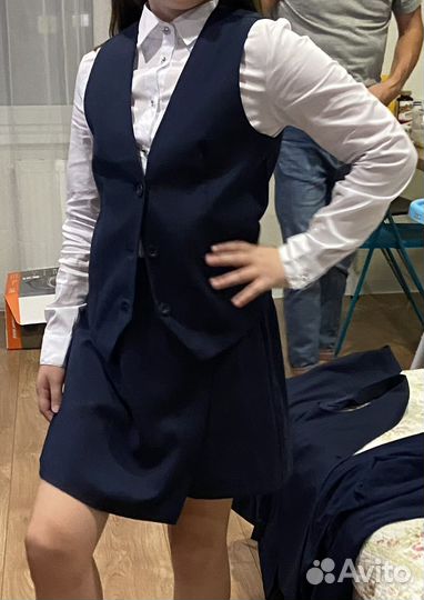 Школьная форма button blue