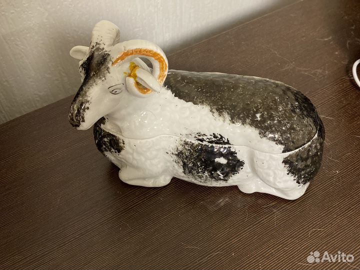 Масленка баран фарфор
