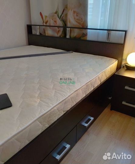 Кровать полуторка 120х200 с ящиками