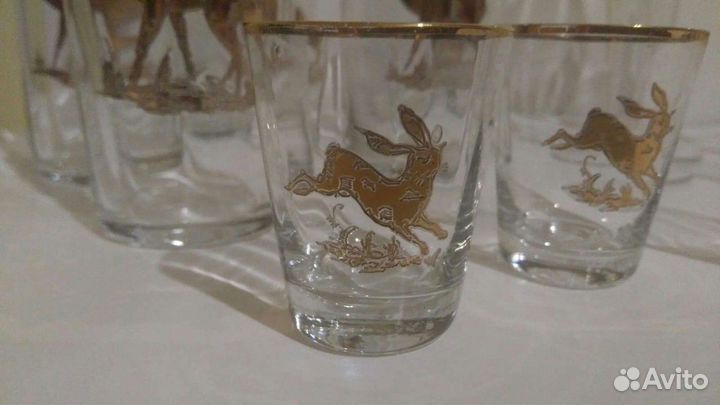 Набор бокалов с фазанами,стаканов,стопок Bohemia