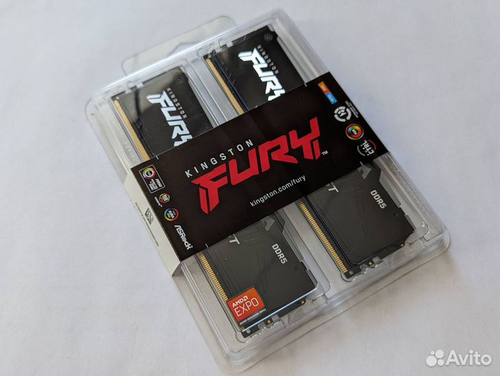 Память Kingston Fury Beast RGB 16 Gb ddr5 (2x8)