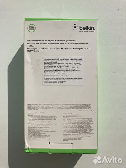 Кабель Belkin Mini DisplayPort на hdmi 3.6м