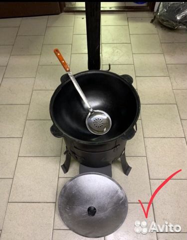 Казан чугунный+Печь+Шумовка+Половник+Специи