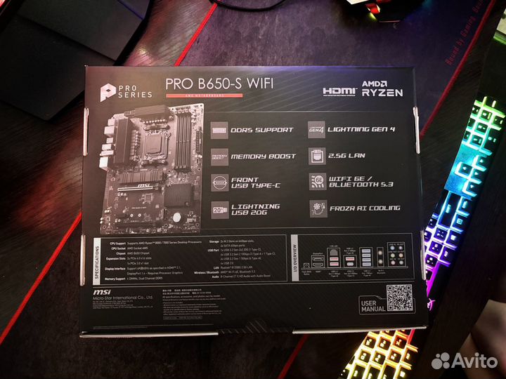 MSI PRO B650-S wifi материнская плата Новая