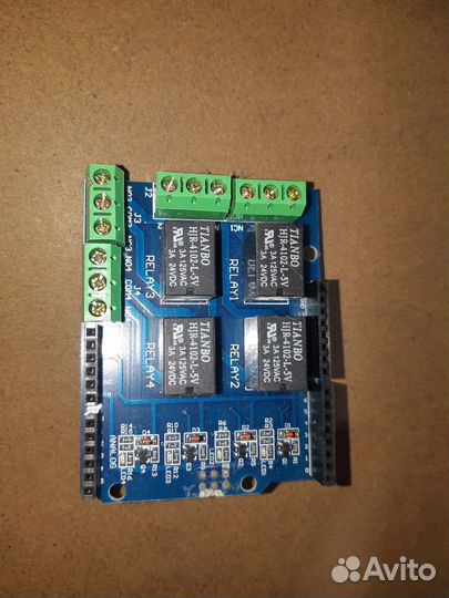 Arduino Uno +Четырех канальный Relay Shield