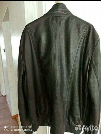 Кожаная куртка мужская, размер 48