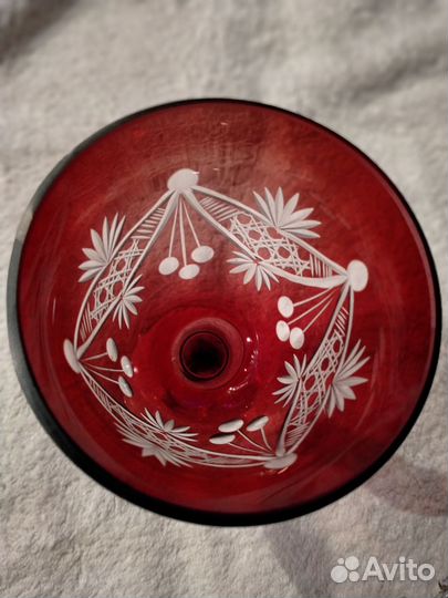 Фужер винтажных цветное стекло СССР