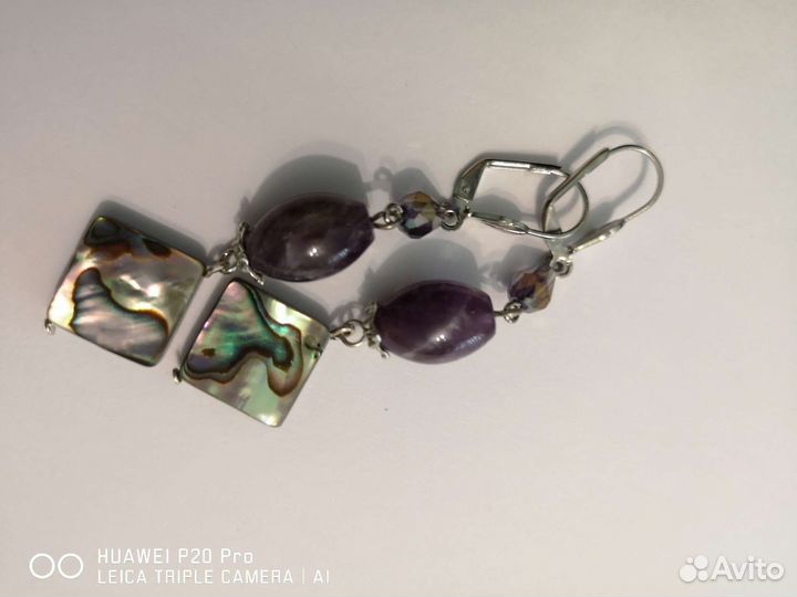 Серьги с натуральными камнями