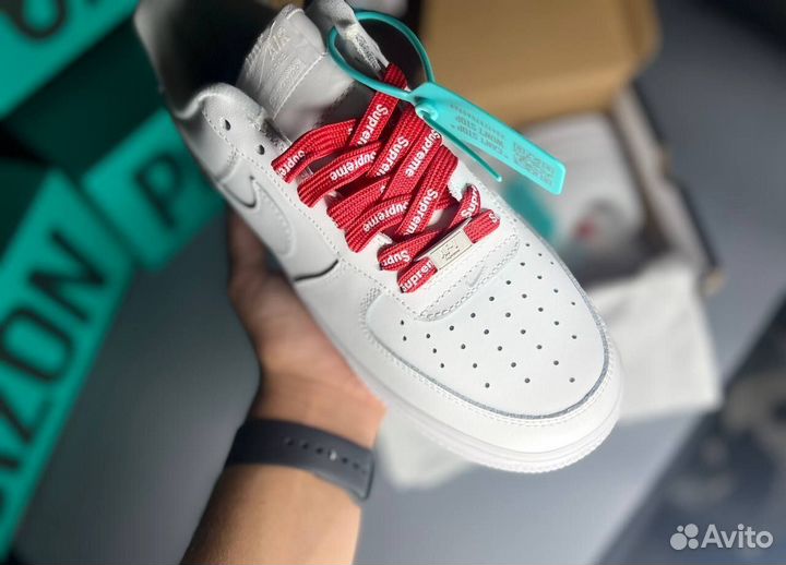 Кроссовки Nike Air Force 1 Supreme Белые