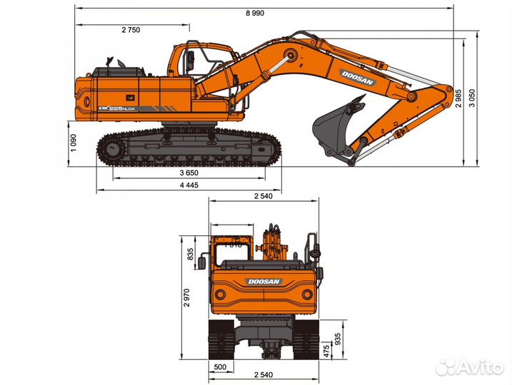 Гусеничный экскаватор DOOSAN DX225NLCA, 2023