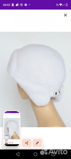 Шапка норковая женская белая