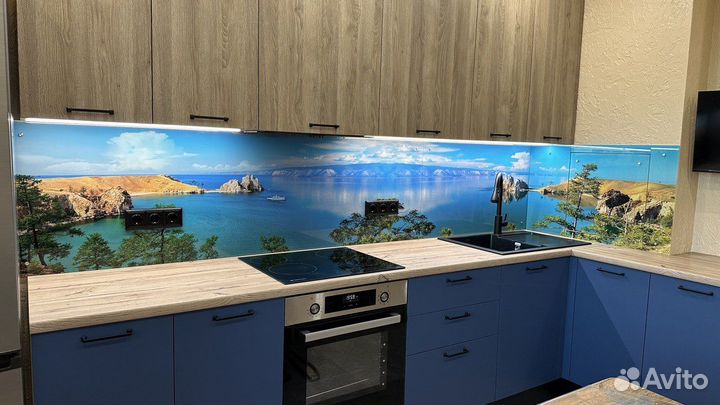 Кухонный фартукт стекло стеновая панель заказать