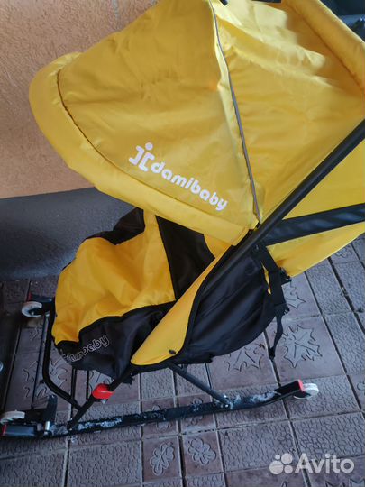 Детские санки коляска с колесами