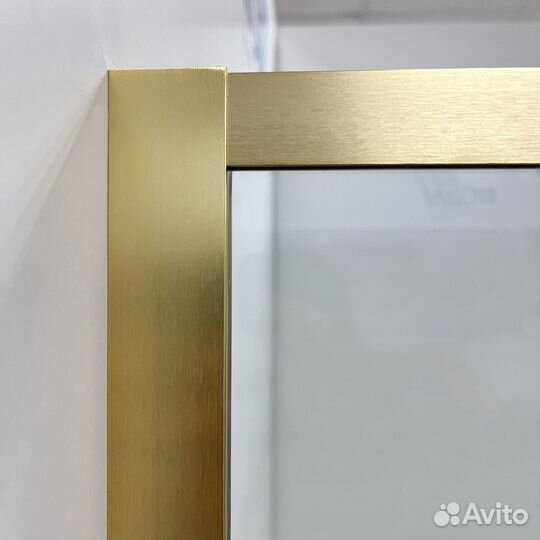 Душевая дверь в нишу распашная золото 80,90 см