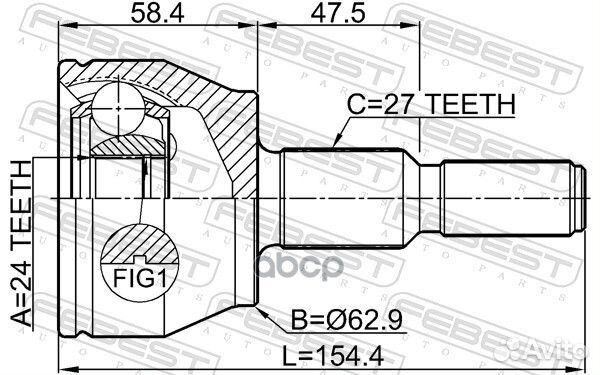 ШРУС внешний перед прав/лев ;ford focus CB8