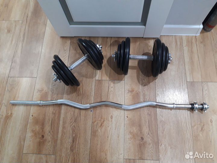 Гантели разборные обрезиненные штанга 42,5кг