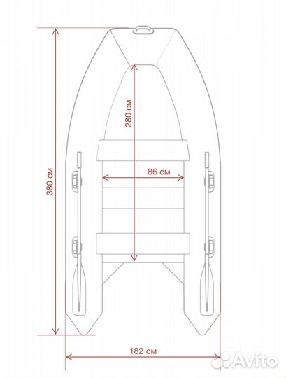 Надувная лодка gladiator E380S