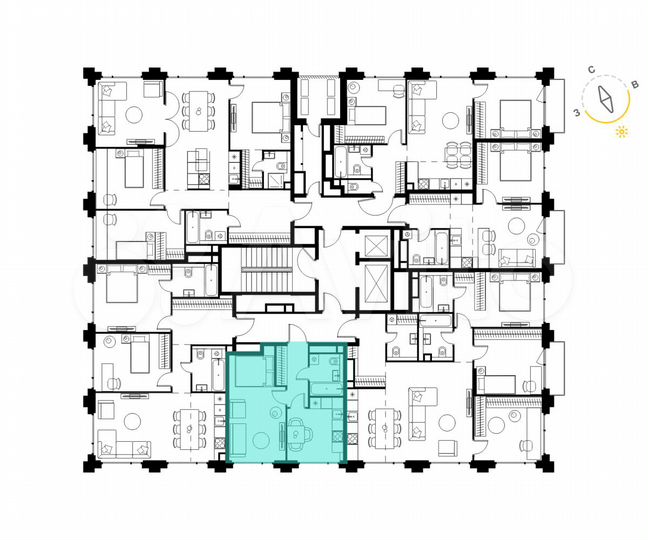 1-к. квартира, 35,8 м², 16/17 эт.