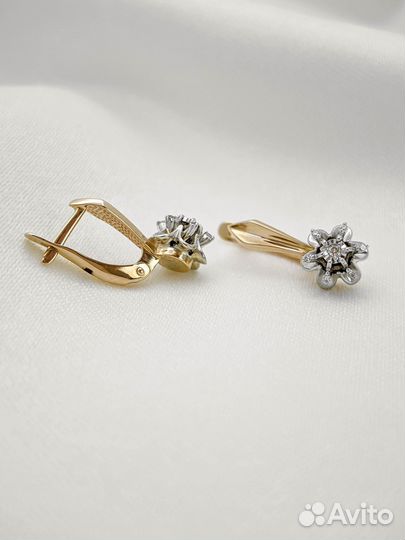 Золотые серьги с бриллиантами 585