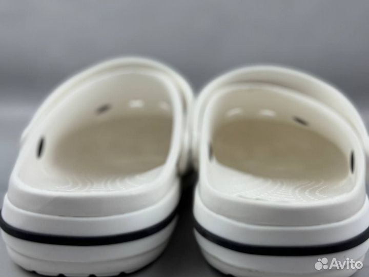 Мужские шлёпки кроксы сланцы Crocs White