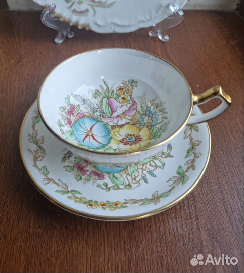 Чайная пара, фарфор Англия винтаж