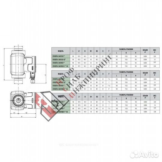 Насос evosta 3 80/130 1/2” PN10 1х230В/50/60 Гц