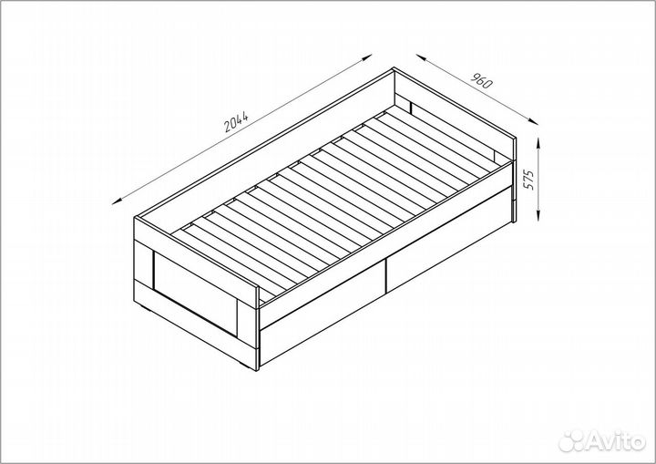 Кровать IKEA Сириус/Бримнэс раздвижная 90х200