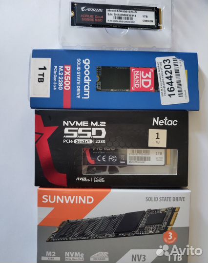 NVMe SSD m2 1Tb (новые)