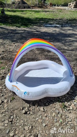 Детский надувной бассейн с навесом