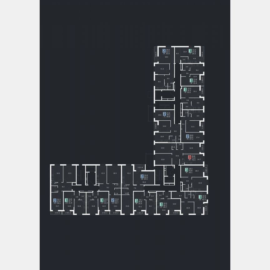 2-к. квартира, 53,9 м², 7/9 эт.