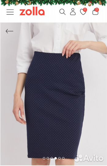 Юбка карандаш Zolla чёрная в горошек XL