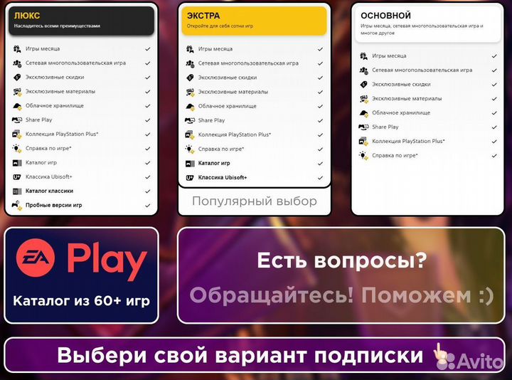 Все лучшие игры подписка PS Deluxe в ассортименте