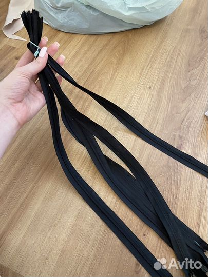 Молния потайная черная 5 шт